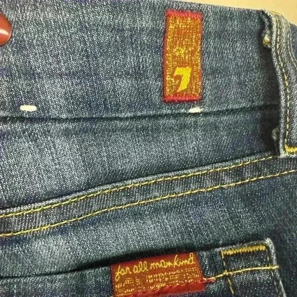7 For All Mankind A Pocket Bootcut Jeans 28 / 6 Medium Wash Y2K Classic Fit - Picture 5 of 11